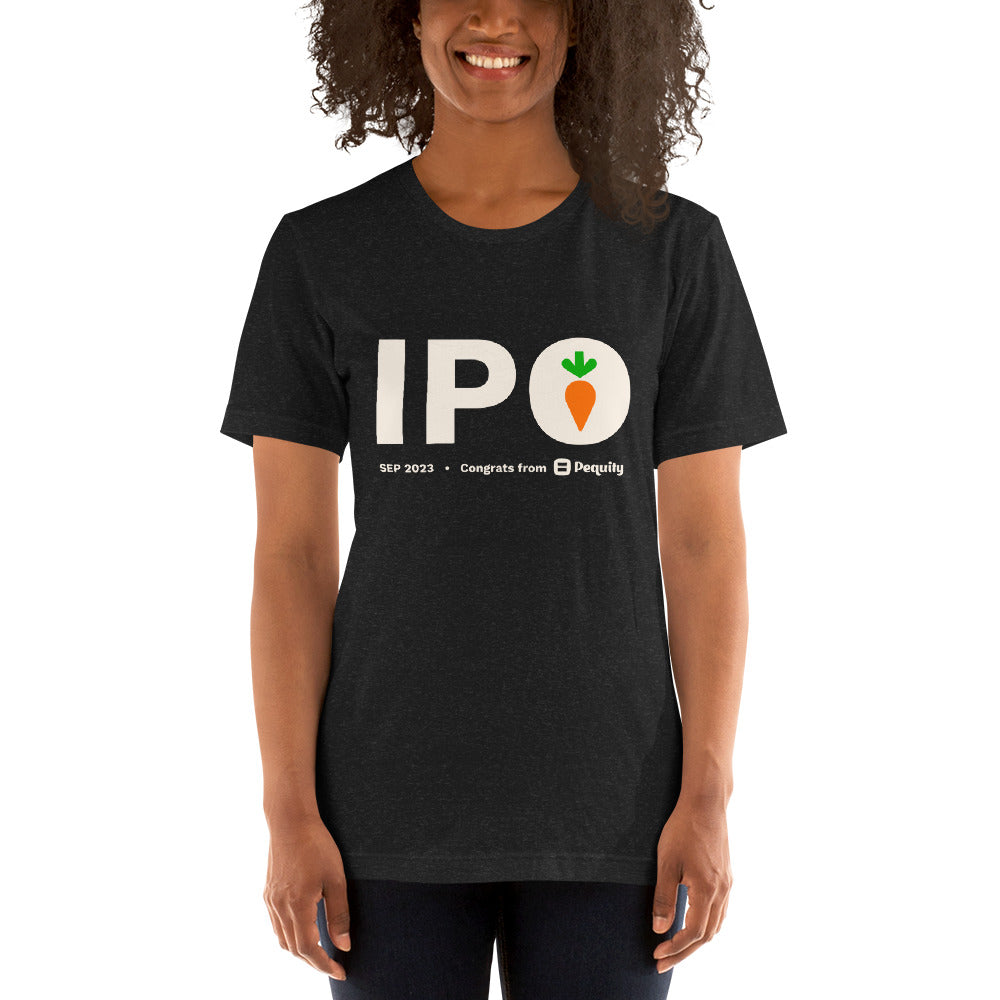 Pequity x Instacart IPO | Dark Unisex t-shirt