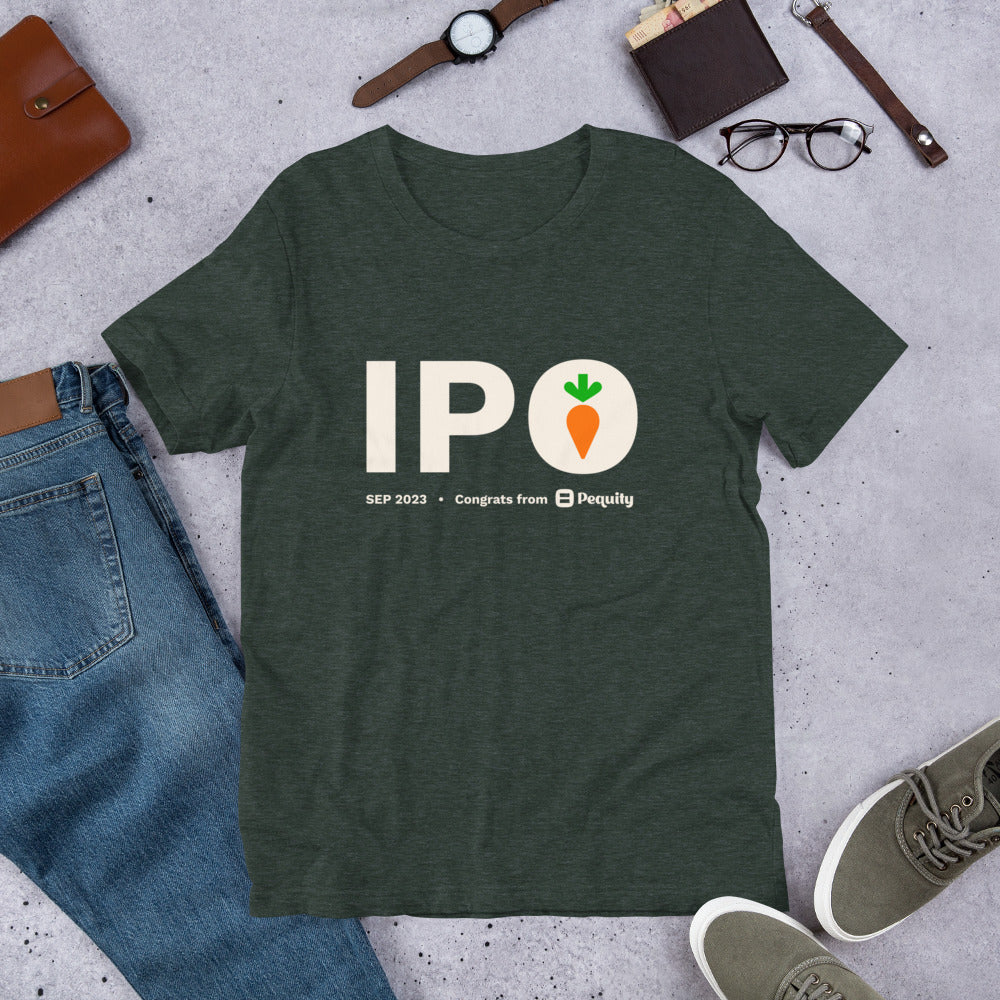 Pequity x Instacart IPO | Dark Unisex t-shirt