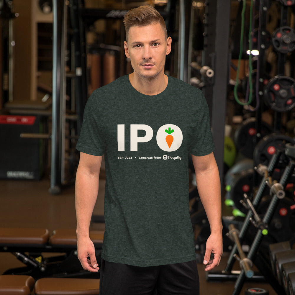 Pequity x Instacart IPO | Dark Unisex t-shirt