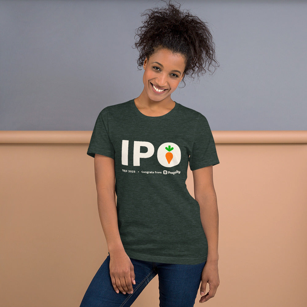 Pequity x Instacart IPO | Dark Unisex t-shirt