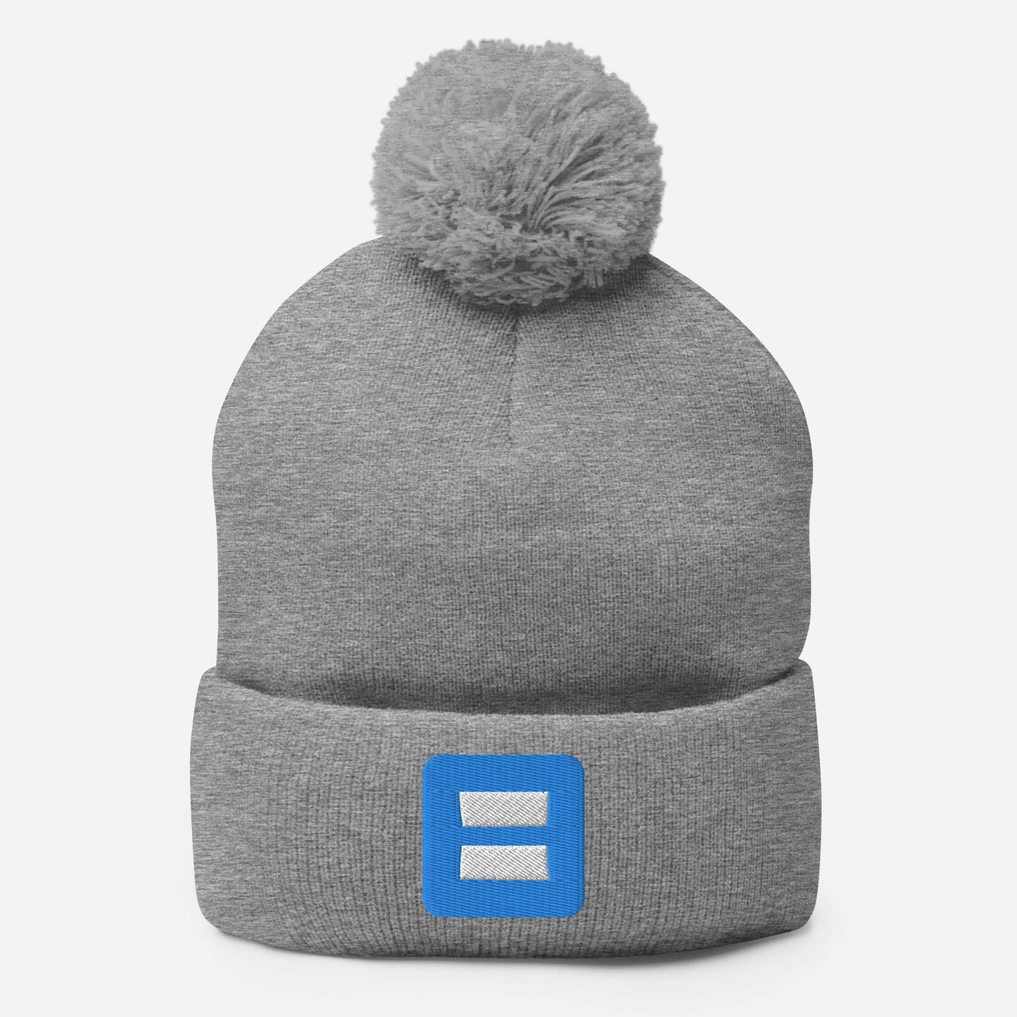 Favicon Puff-Embroidered Pom-Pom Beanie