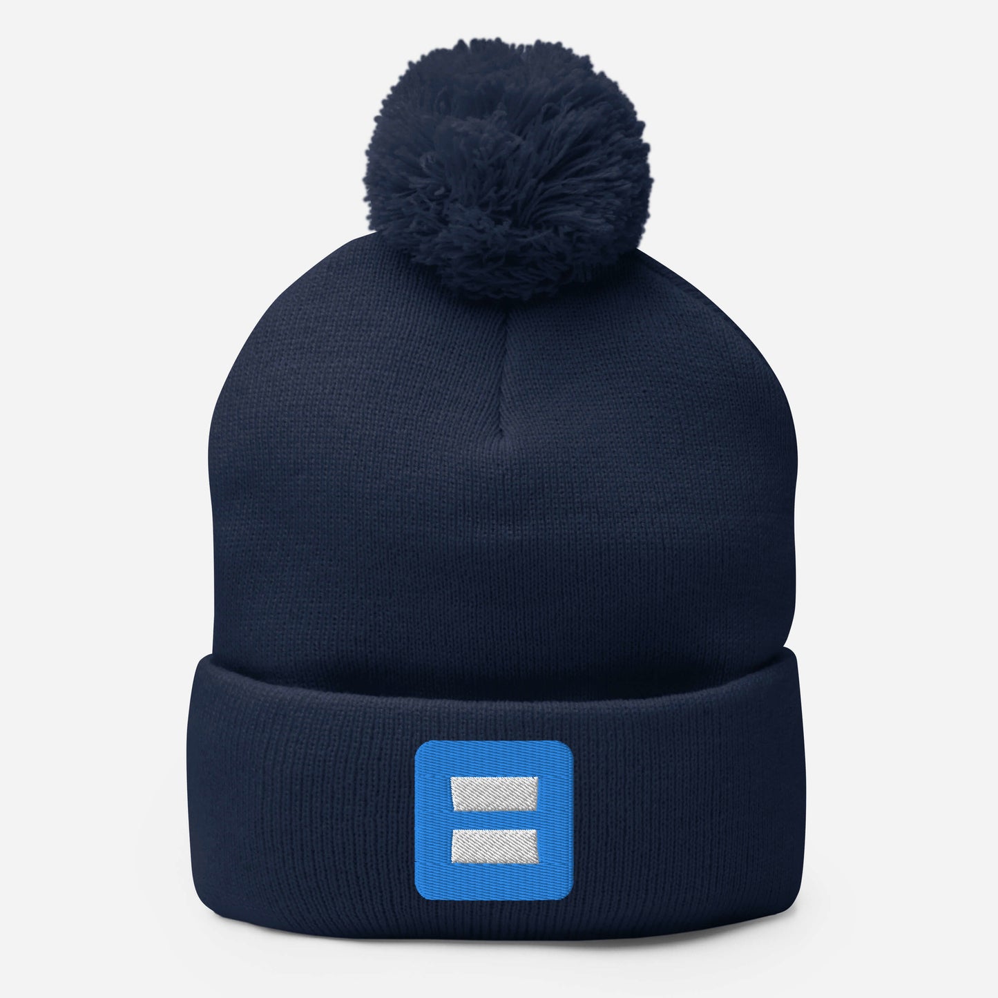 Favicon Puff-Embroidered Pom-Pom Beanie