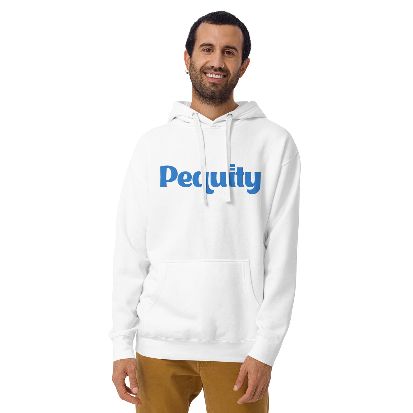 Embroidered Blue Logo Unisex Hoodie