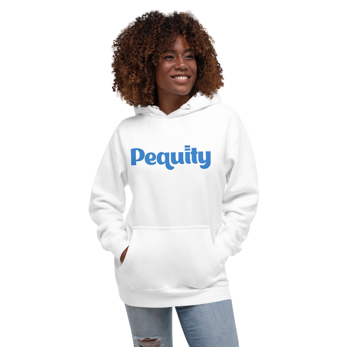 Embroidered Blue Logo Unisex Hoodie